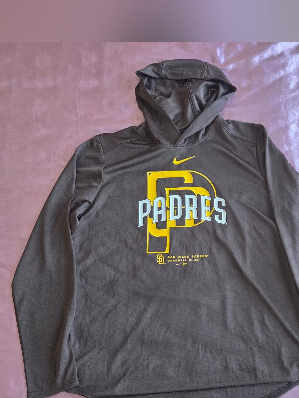 Nike San Diego Padres Authentic Collection Dri-FIT Hoodie Sweatshirt Brown Mens